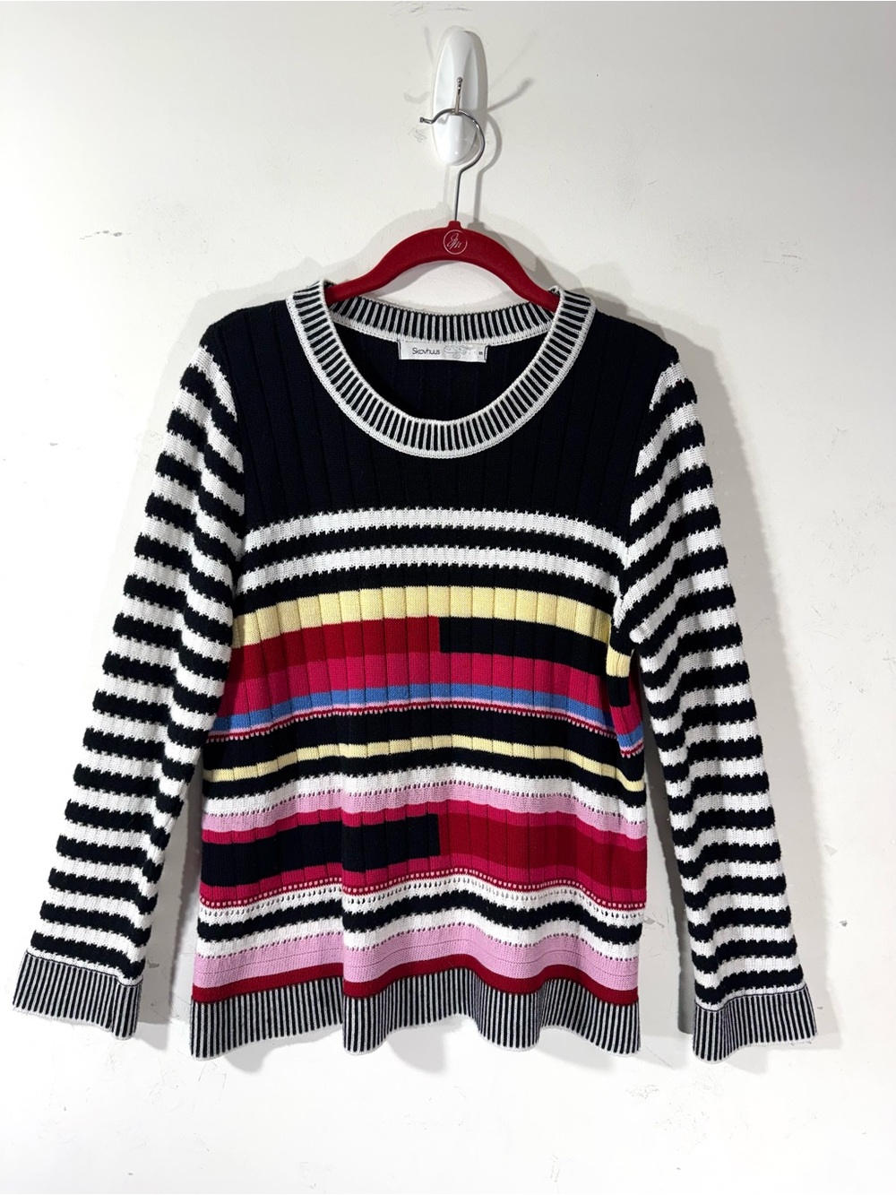Skovhuus Multicolor Striped Crewneck Sweater Small Retro